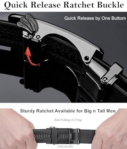 Image of Contacts Automatic Belt Buckles for Men - Ratchet Belt Strap Replacement or Custom Fit, Fits Waist 28-42 Inches - No Strap Included