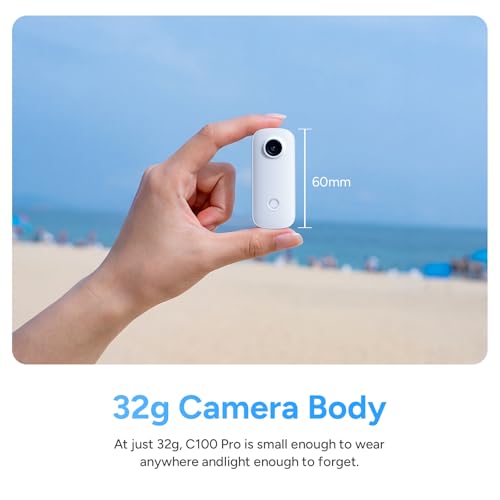Image of SJCAM C100PRO 4K Thumb Body Camera Standard Combo,2.5H Power,32g Light-Weight POV Camera with EIS stablization,Magnetic Wearable Action Cam for Travel,30m Waterproof Underwater,White
