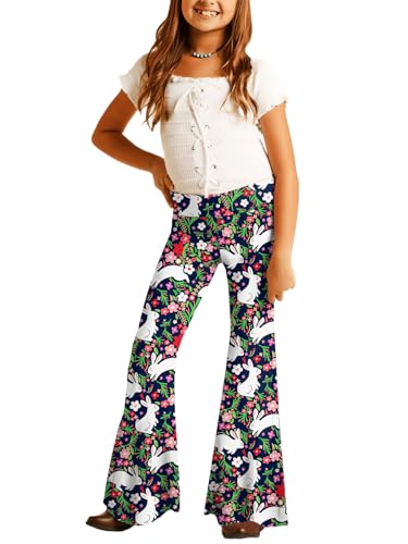 Image of Deerose Girls Halloween Hippie Bell Bottom Pants High Waist Flare Pants 5-14 Years