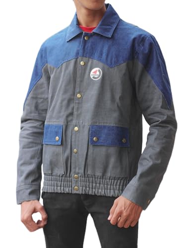 Marty Back to the Future Mcfly Men Blue Denim Jacket - Grey And Blue Jean Jacket