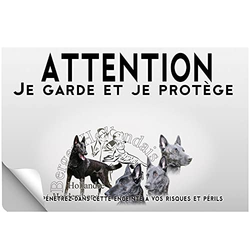 Plaque Attention Chien Berger Hollandais - Aluminium 15x20 Cm, Personnalisable Avec Prénom - 3