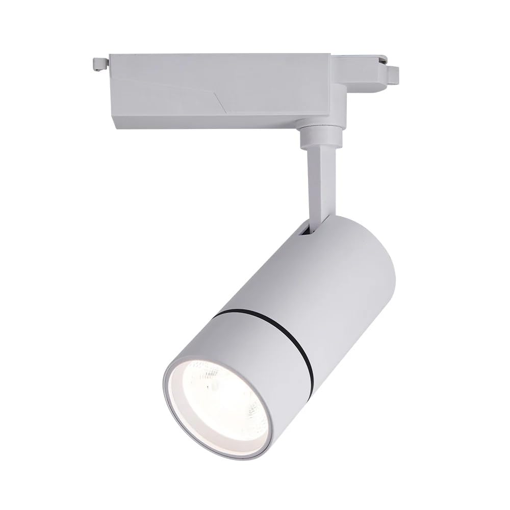 Faretto LED su Binario Monofase 30W Bianco, Spot Orientabile in Alluminio 2700 Lumen Luce Naturale 4000K per Interni (Bianco, 30W, 4000, Kelvin)