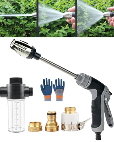 Nettoyeur Haute Pression Portable 2026 Pistolet Puissant 15x, Buses Multi-Angles, Réglable et Universelle pour gouttière, terrasse, Voiture, Animal de Compagnie, Nettoyage des vitres