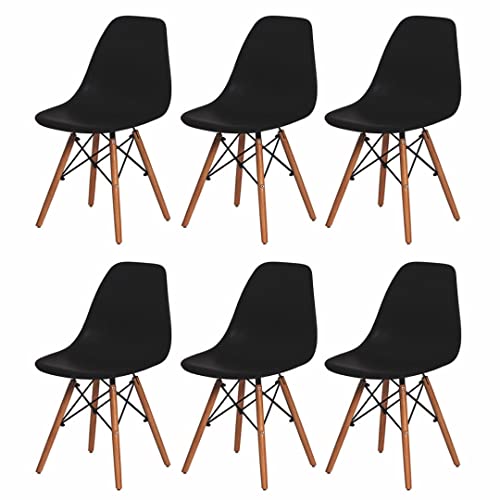 Kit 6 Cadeiras Charles Eames Eiffel Pretas