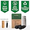 EcoYou Eco Floss | 2 Charcoal Dental Floss Refills + Dental Floss Holder | Mint & Candelilla Wax | Bamboo Floss
