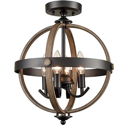 Sphere Ceiling Light 4-Light Farmhouse Flush Lighting Fixtures Ceiling Hallway Light Semi Flush Mount Ceiling Lighting