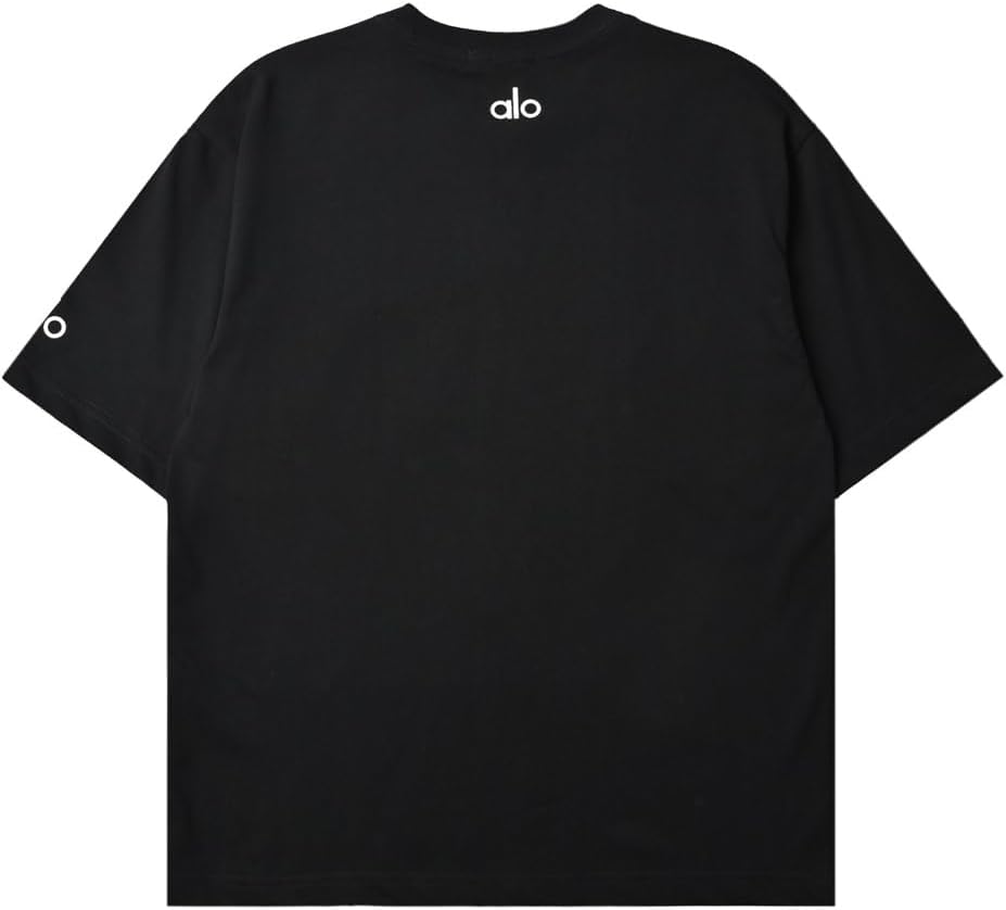 [CAIPANFA] Alo ロゴTシャツ, オーバーサイズ, 半袖, ブラック [並行輸入品]