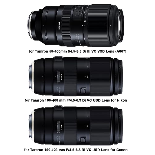Anillo de montaje para trípode Foto4easy para lente Tamron 50-400mm f/4.5-6.3 Di III VC VXD (A067) y Tamron 100-400mm f/4.5-6.3 Di VC USD para Canon y Nikon, con placa de liberación rápida tipo Arca miniatura 2