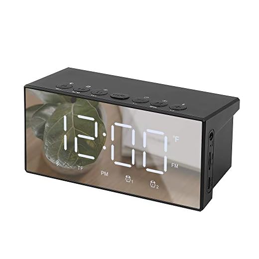 Pumouga Bluetooth Speaker Radio Alarm Clock Radio for Bedrooms, Digital Alarm Clock Dual Alarms, Alarm Clock Radio Large Display with Bluetooth Speaker
