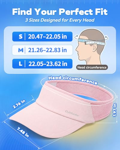 Image of Sport Sun Visor Hat for Women Men - Lightweight Stretchy Polyester Spandex Quick Dry Sweatband Wrinkle Resistant