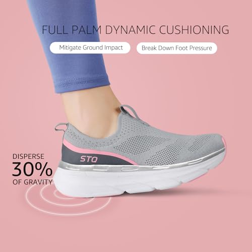STQ Slip on Sneakers Women Walking Shoes with Arch Support Memory Foam 5