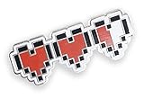 Forge Pixel Heart Retro Video Game 8 Bit Life Meter (1 Pin)