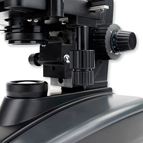 Image of Carson Advanced 40x-1600x LED Lighted Compound Binocular Head Microscope with Abbe Condenser and Double Layer Mechanical Stage (MS-170)