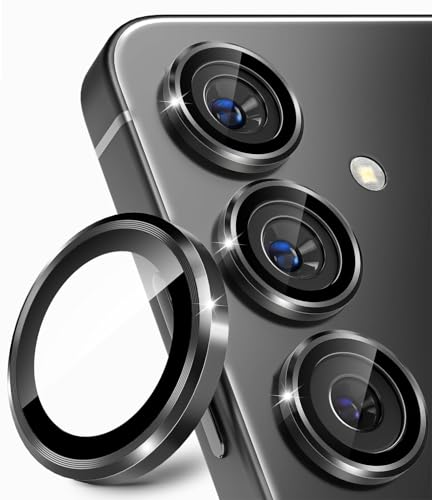 Image of ZARALA Camera Lens Frame Glass Compatible with Samsung Galaxy S25 FE 5G Tempered Glass Aluminum Alloy Frame Individual Camera Lens Protector Cover (Galaxy S25 FE 5G, Black)