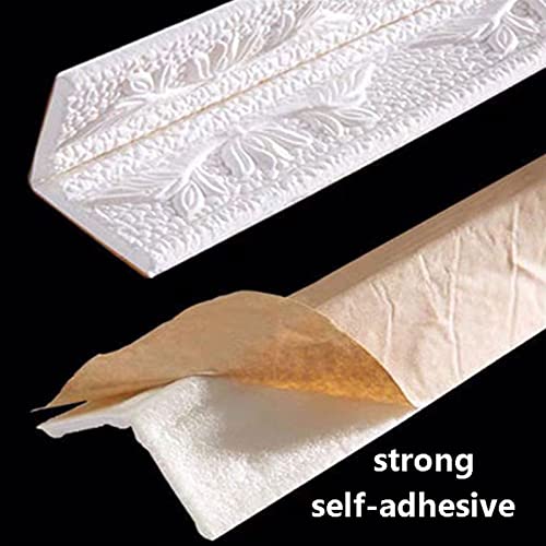 7.5ft Crown Molding Trim Self Adhesive Wall Edging Strip, Flexible Thick Ceiling Molding Peel off & Stick, Baseboard Foam Wall Trim Wallpaper Border for Mirror Edge Home Decor(Color:Yellow jade dragon