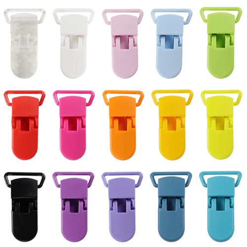 Image of 30-Pack Pacifier Clip Replacement Ends - BPA-Free Plastic Fasteners for DIY Baby Crafts, Sewing Bibs & Blankets Straps (3 /4 Inch, Random Color)