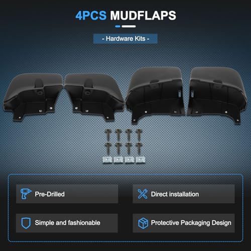 Image of ECCPP 4Pcs Mud Flaps Splash Guards 2015-2018 for Mitsubishi for L200 2.4L 2.5L Front & Rear Mud Guards