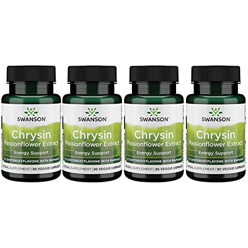 Swanson Chrysin Passionflower Extract - Herbal Supplement Promoting Overall Health, Wellness & Fitness - Natural Formula May Support Lean Muscle Maintenance - (30 Veggie Capsules) #TOP26