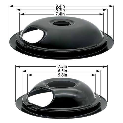 Siwdoy W10288051 Porcelain Drip Pan Bowls Compatible with Whirlpool Amana Crosley Frigi-daire, 2pcs 6\" 93169204b and 2pcs 8\" 93169205b, 4 Pack - Thumbnail 5