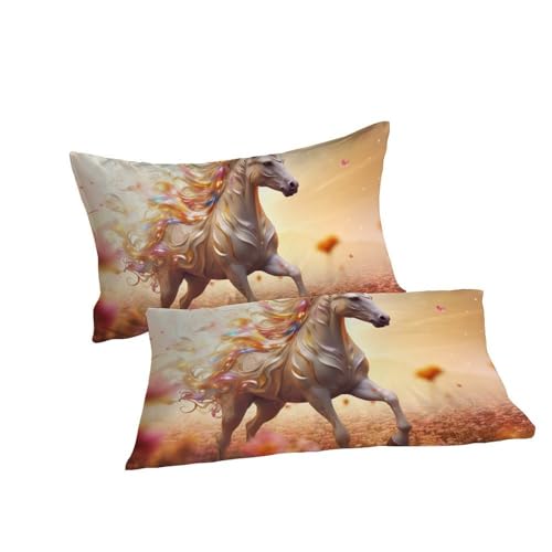 Housse de couette enfant cheval blanc 220x240 parure de lit 3D avec fermeture éclair - 7