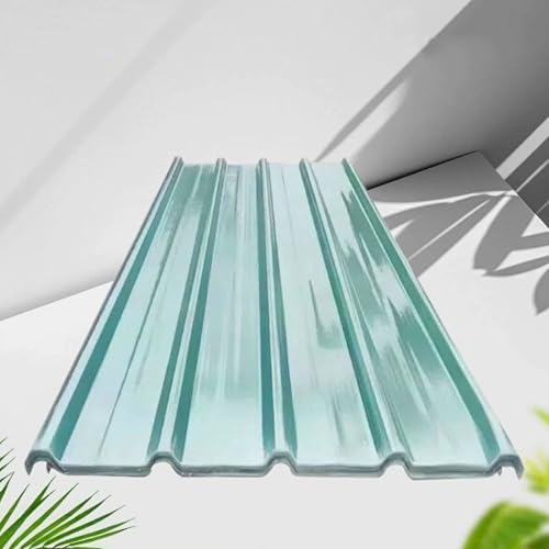 Pannelli Da Tetto Trasparente, 1.2mm Pannelli Da Tetto Resistente Ai Raggi Uv, Lamiere Ondulate Antipioggia, Lastra Di Copertura in Fibra Di Vetro, Pannelli Coibentati (0.9×1m/35×39in,1pcs)