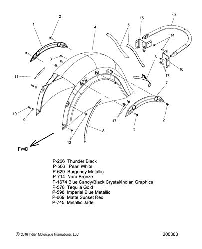 Indian Motorcycle Rear Fender Bumper - 2879550-156 #TOP2