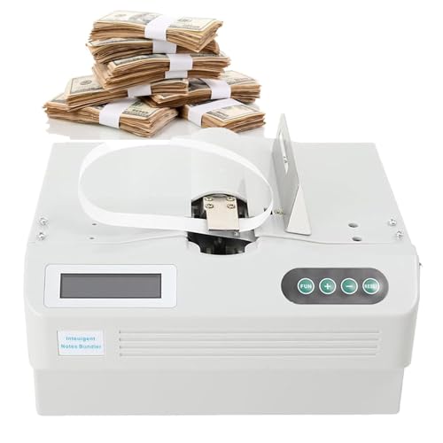 Máquina automática de conteo y encuadernación de dinero con pantalla LCD, 24 paquetes/minuto, para gestión de efectivo, álbumes y embalaje de tarjetas