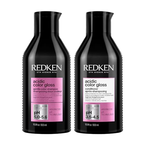 Redken Pflegeset für Reinigung und Farbschutz bei gefärbtem Haar, Langanhaltende Farbbrillianz, Mit Glanzkomplex & pH-ausgleichende Formel, Acidic Color Gloss Shampoo & Conditioner (je 500 ml)