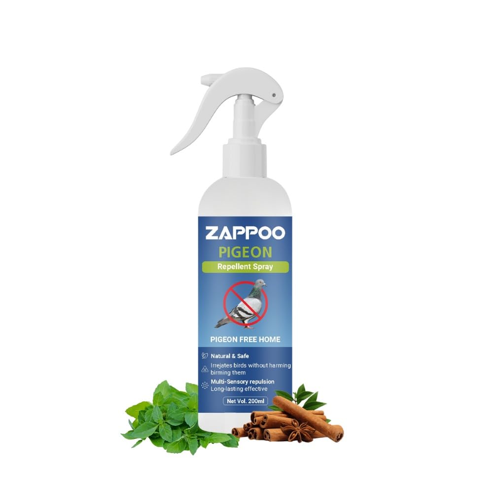Pigeon Control Spray | No Killing Only Repelling | Better Than Anti Pigeon Spikes | Bird Control Spray | Bird Control For Home, Office, Balcony And Workplace Natural Bird Deterrent for Balconies, Rooftops & Gardens, Outdoor & Indoor Use (200 ML) (Cedarwood)