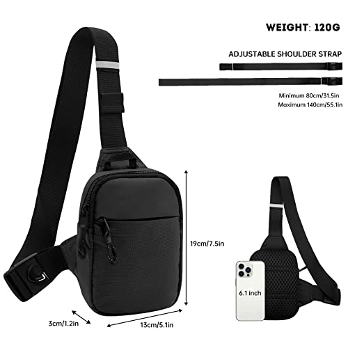 Long Keeper Mini Sling Bag - Men Women Small Waterproof Crossbody Bag Casual Phone Chest Bag for Travelling Hiking2