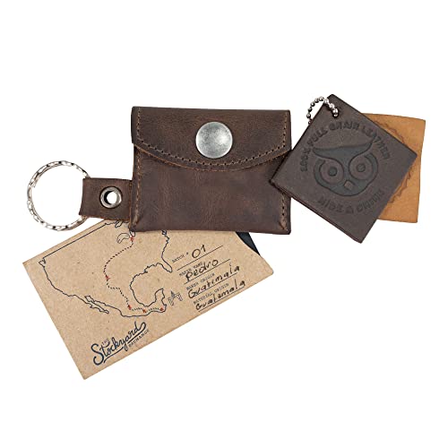 Hide & Drink, Leather Tiny Coin Holder Keychain/Key Ring/Holder/Pouch/Case/Accessories, Handmade Includes 101 Year Warranty :: Bourbon Brown #TOP6