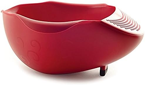 Norpro NOR-2176 Plastic Serving Bowl with Strainer , Red
