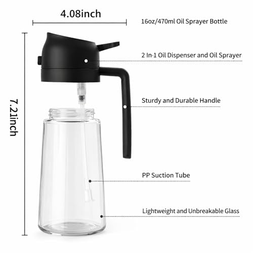 Image of Premium Air Fryer Accessories Combo Pack of 10 Pcs - Reusable Silicone Air Fryer Liners with 500ml Oil Sprayer Bottle, Baking Brush, Spatula & Heat Resistant Clip | Complete Air Fryr Cooking Set