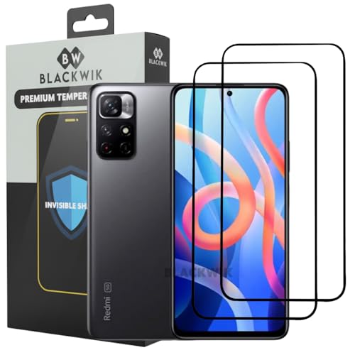 Image of Blackwik Tempered Glass for Redmi Note 11 Pro /Note 11 Pro Plus /Note 11 Pro Max /Note 10 Pro /Note 10 Pro Max /Mi 11X / Mi 11X Pro /Poco X4 Pro Edge-To-Edge Coverage with Kit (Black) (Pack Of 2)
