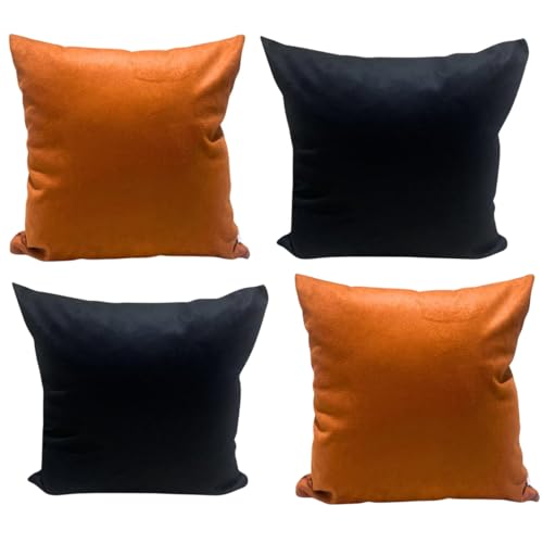 Almofadas Coloridas 45x45cm em Suede com Enchimento (4, 2 Preta/ ...