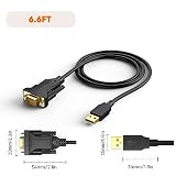 CableCreation USB auf RS232 Adapter mit Prolific PL2303 Chipsatz, 2M Vergoldetes USB 2.0 zu RS232 DB9 Serial Konverter Kabel für Windows 10, 8.1, 8,7, Vista, XP, 2000, Linux und Mac OS, Schwarz