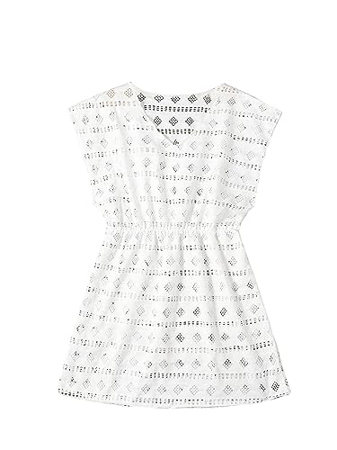 SHENHE Girl's Swim Cover Up V Neck Sleeveless Hollow Out Beach Dress Coverup Beachwear