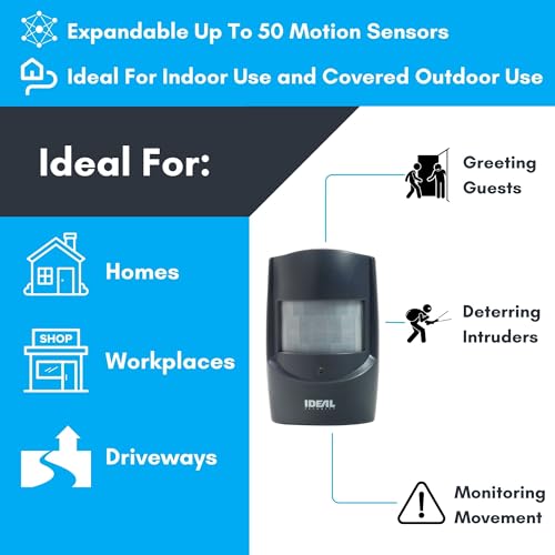 Ideal Security Indoor & Outdoor Add-On Motion Sensor, 395FT PIR Sensor Connection Range, 26FT Motion Detector Range, Expandable System by Ideal Security - Image 2
