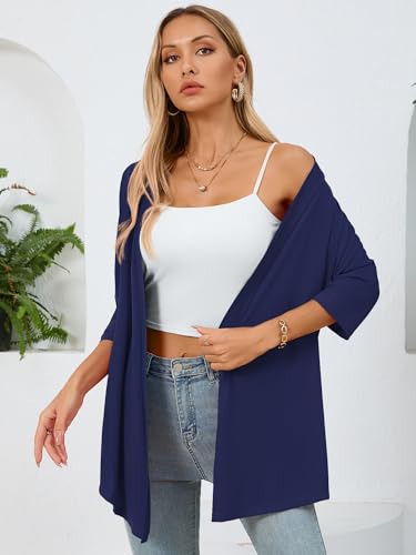 Image of Women's Lightweight Open Front Cardigans Casual Soft Drape Spring Summer Fall Cardigan S-3XL
