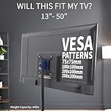 VIVO TV Floor Stand for 13 to 50 inch Flat Panel LED LCD Plasma Screens, Portable Display Height Adjustable Mount STAND-TV07… - Image 5