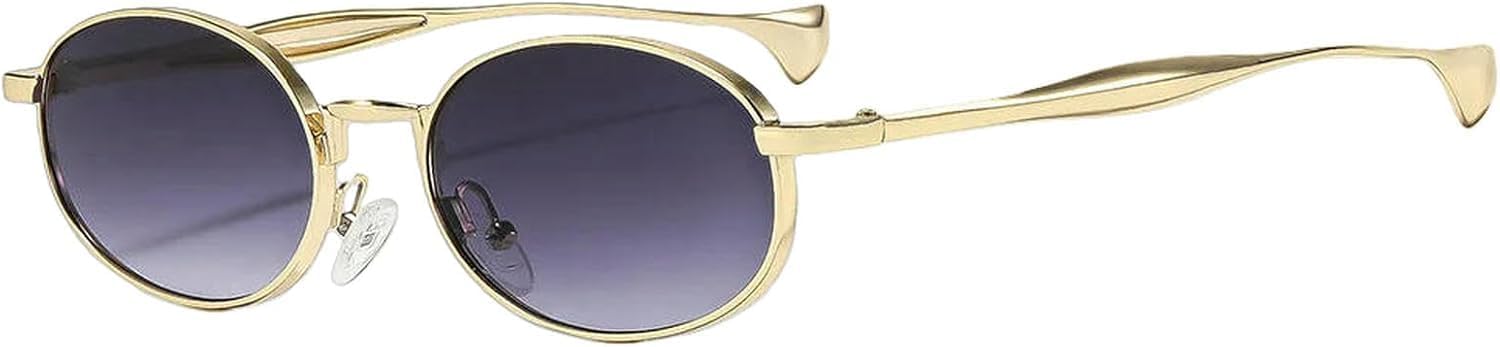Luxury Retro Oval Steampunk Sunglasses for Men and Women - Lightweight Metal Frame Fashion Eyewear