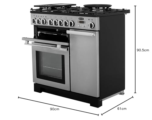 Rangemaster PDL90DFFWH/C Freestanding A Rated Dual Fuel Range Cooker -White - Image 2