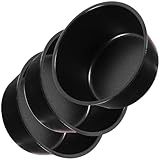 CONGARTENO Juego de 3 Moldes para Hornear Pasteles de Acero al Carbono Molde Pequeño Redondo de 100 Ml Antiadherente para Pudín Cupcakes y Magdalenas Apto para Horno Doméstico y