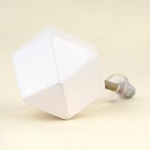 IndianShelf White Wooden Geometric Cabinet Knob | Minimalist Drawer Pull for Kitchen, Wardrobe & Furniture | Pack of 1