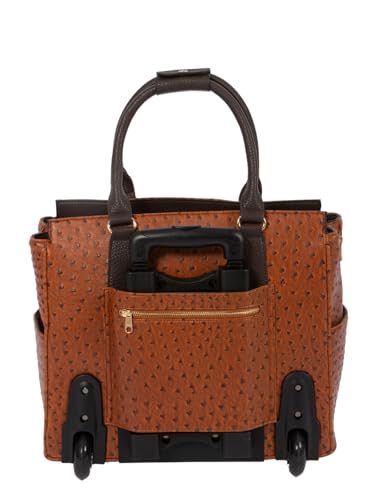 Image of JKM & Company Rolling Laptop Bag for Women | Designer Wheeled Briefcase | Fits 13-17 inch Laptops | Office Travel Computer Case