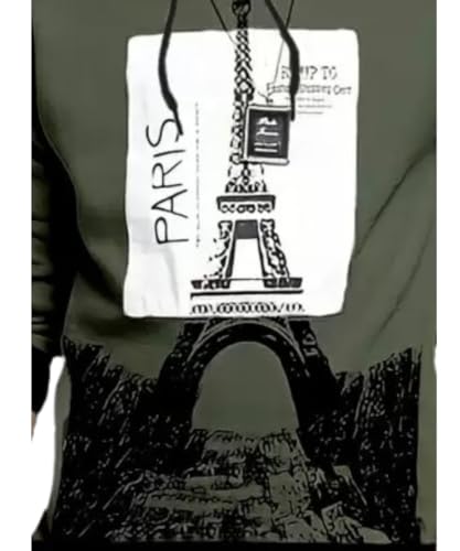 Image of ATLANS Cloths Kids Boys & Girls Hooded Neck Full Sleeves Typography Printed T Shirt, Olive Green, Pack of 1