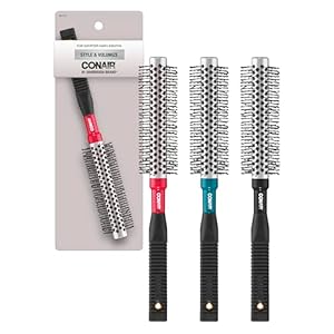 Conair Style & Volumize Metal Round hair brush – Blow Drying brush – Hairbrush for Short Hair Length – Color at random -1 Count