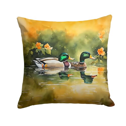 Caroline's Treasures Mallard Throw Pillow Machine Washable, Indoor Outdoor Decorative Pillow for Couch, Bed or Patio, 18Hx18W