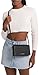 Michael Kors Women's Jet Set Medium Flap Crossbody Bag, Silver-Tone Hardware/Black