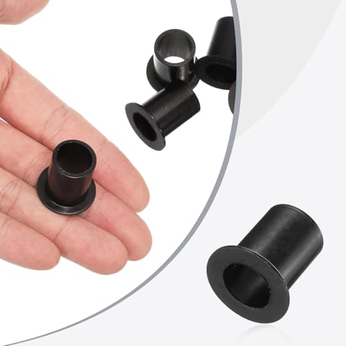 QUARKZMAN 12 Stück Flanschbuchsen Kunststoffbuchsen ID 13mm x OD 16.1mm x Länge 22.1mm Nylonbuchsen, Schwarz